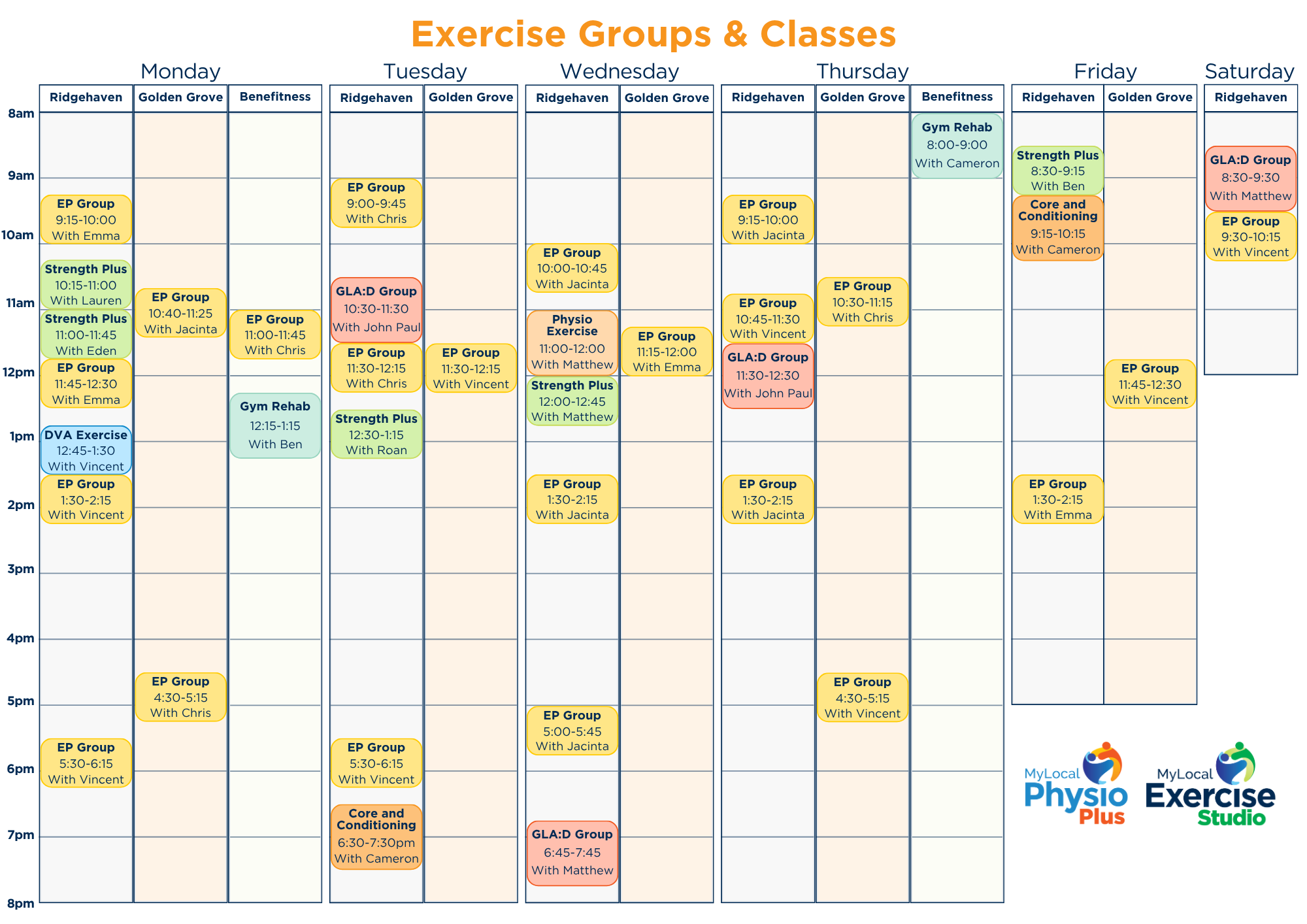 ALL Groups Classes Timetable v2