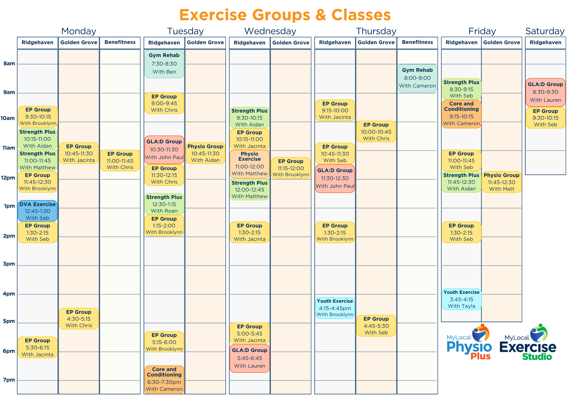 ALL Groups Classes Timetable v4